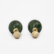 Load image into Gallery viewer, Jade Round Duo Earrings