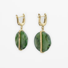 Load image into Gallery viewer, Jade Round Drop Earrings