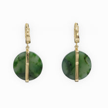 Load image into Gallery viewer, Jade Round Drop Earrings