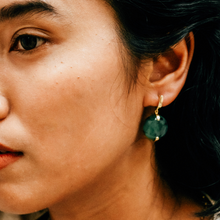 Load image into Gallery viewer, Jade Round Drop Earrings