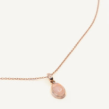 Load image into Gallery viewer, Ajei Rose Quartz Small Oval Pendant Necklace