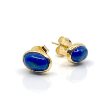 Load image into Gallery viewer, Zayah Lapis Lazuli Oval Earrings
