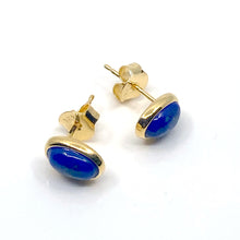 Load image into Gallery viewer, Zayah Lapis Lazuli Oval Earrings