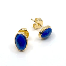 Load image into Gallery viewer, Zayah Lapis Lazuli Oval Earrings
