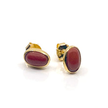Load image into Gallery viewer, Magic Rouge Red Jasper Oval Earrings