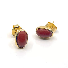 Load image into Gallery viewer, Magic Rouge Red Jasper Oval Earrings