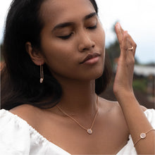 Load image into Gallery viewer, LUNA Rose Chain Pendant Earrings