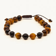 Load image into Gallery viewer, Single Chunky Combo Bead Bracelet - Tiger's Eye & Onyx