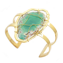 Load image into Gallery viewer, Vida Green Polished Rock Cuff