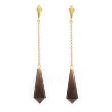 Load image into Gallery viewer, Vida Smoky Quartz Drop Pendant Earrings