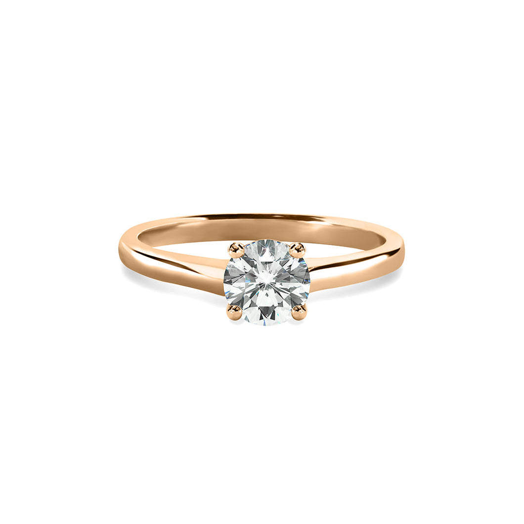 Caroline Ring 18K Rose Gold with 2.54 carat Round diamond Ideal cut J color VS1 clarity