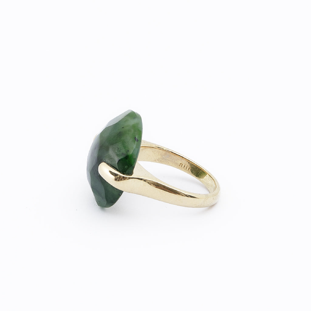 Jade Round Faceted Ring