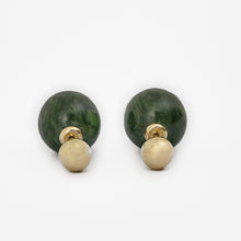 Load image into Gallery viewer, Jade Round Duo Earrings
