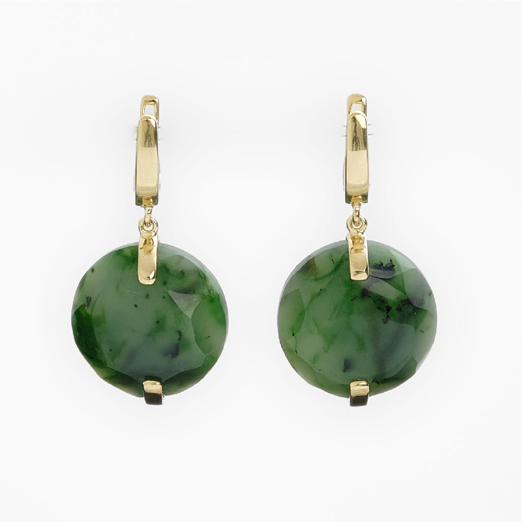 Jade Round Drop Earrings
