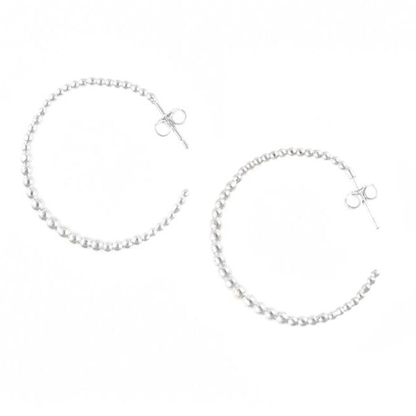 Cosmo Silver Rhodium Cable Circle Earrings