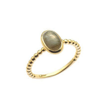 Load image into Gallery viewer, Umbra Small Oval Labradorite Stack Ring
