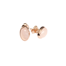 Load image into Gallery viewer, Ajei Rose Quartz Oval Stud Earrings
