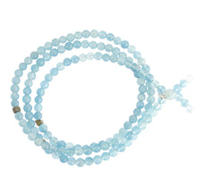 Load image into Gallery viewer, LUNA Triple Beaded Bracelet - Aquamarine

