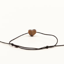 Load image into Gallery viewer, Driftwood and Black Lip Shell Heart on Wax Cord
