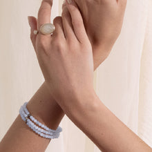 Load image into Gallery viewer, LUNA Triple Beaded Bracelet - Aquamarine
