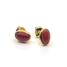Load image into Gallery viewer, Magic Rouge Red Jasper Oval Earrings
