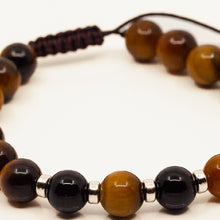 Load image into Gallery viewer, Single Chunky Combo Bead Bracelet - Tiger&#39;s Eye &amp; Onyx
