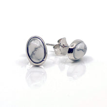 Load image into Gallery viewer, Daniella White Howlite Oval Earrings
